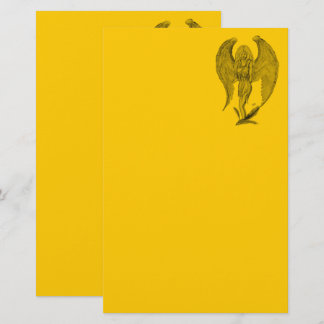 Engel - zwart en geel ontwerppapier briefpapier