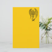 Engel - zwart en geel ontwerppapier briefpapier (Staand voorkant)