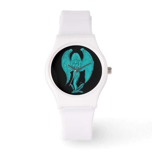 Engel zwart-groen ontwerp horloge (Voorkant)