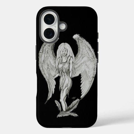 Engel - Zwart-wit ontwerp Case-Mate iPhone Case (Achterkant)