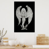 Engel - Zwart-wit ontwerp Poster (Keuken)