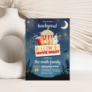 Engelachtig Achtertuin Halloween Filmavond Feest Kaart