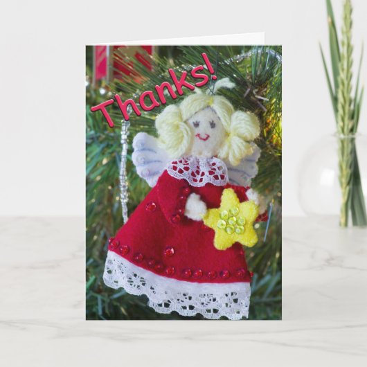 Engelachtig dank u kaarden bedankkaart (Voorkant)