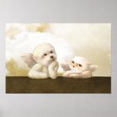 Engelachtig Duo: Lachende Bichon & Bao Bao Cloud Poster (Voorkant)
