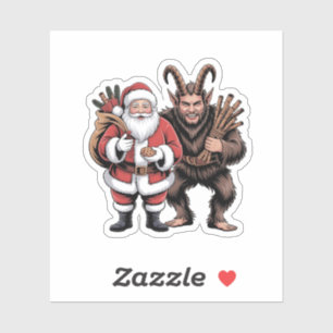 Engelachtig grappige horror Kerstman Krampus Kerst Sticker