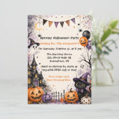 Engelachtig Halloween-feest Kaart (Staand voorkant)