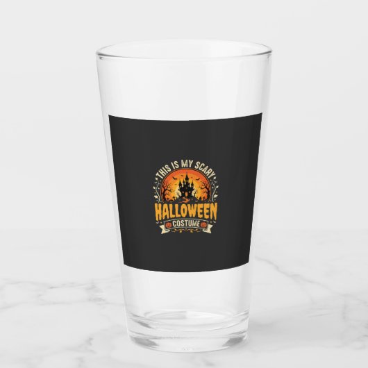 Engelachtig Halloween Kostuum Vectorontwerp Glas (Voorkant)