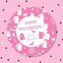 Engelachtig Kind Griezige Roze Halloween Sticker m