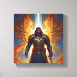 Engelachtig Man in Armor of God Canvas Afdruk
