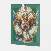 Engelachtig omkeerbaar glas-in-lood ornament (Voorkant links)