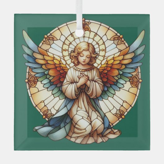Engelachtig omkeerbaar glas-in-lood ornament (Voorkant)