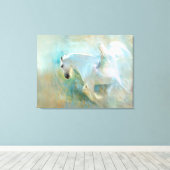Engelachtig Paard Canvas Afdruk (Insitu (Houten vloer))