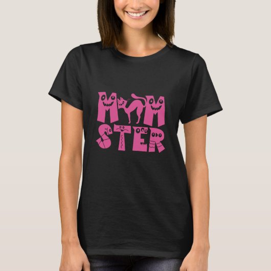 Engelachtig Schattige Moeder Monster Halloween T-shirt (Voorkant)