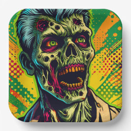 Engelachtig Zombie Halloween Feest Papieren Bordje