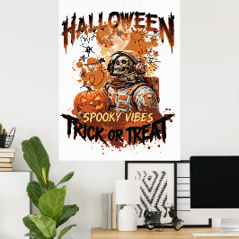 Engelachtige astronaut Halloween poster | Snoep of