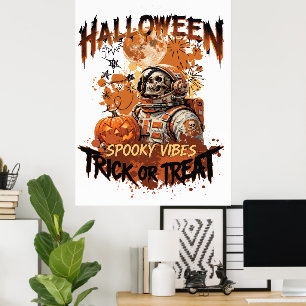 Engelachtige astronaut Halloween poster Snoep of