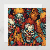 Engelachtige clown zombies Halloween Feestdagenkaart (Voorkant / Achterkant)