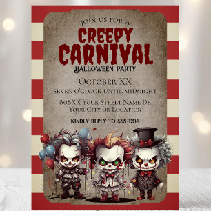 Engelachtige Clowns Halloween Kermis Feest Kaart