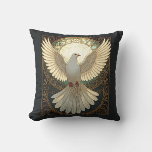 Engelachtige Duif Vintage Art Nouveau Vector Kussen