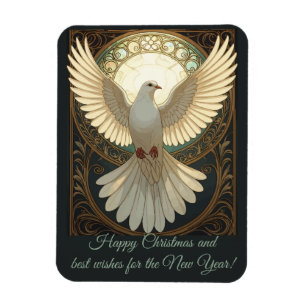 Engelachtige Duif Vintage Art Nouveau Vector Magneet