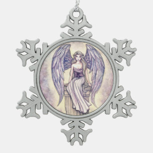 Engelachtige Fantasie Kunst Tin Sneeuwvlok Ornament