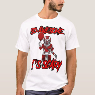 Engelachtige grappige Halloween-clownhockeydoelman T-shirt