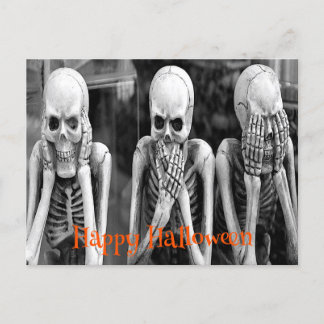 Engelachtige Grappige Skeletten Halloween Ansichtk Briefkaart