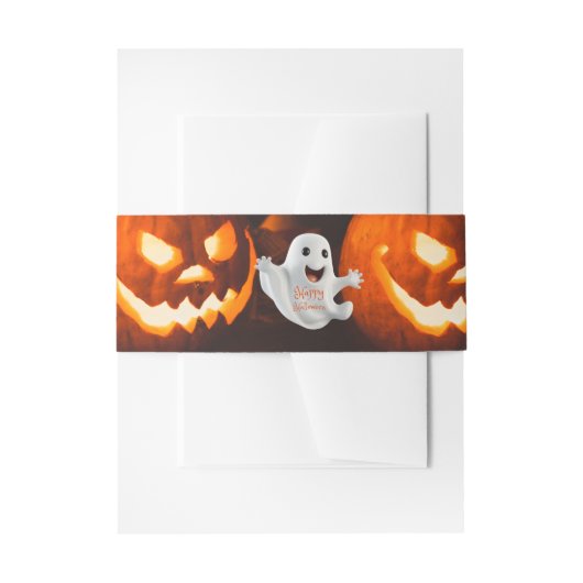 Engelachtige Griezelfees Halloween Uitnodigingen Wikkel (Voorkant Voorbeeld)