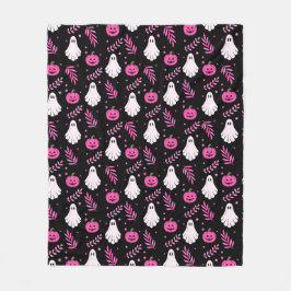 Engelachtige Griezels & Roze Pompoenen Halloween Fleece Deken