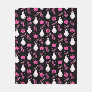Engelachtige Griezels & Roze Pompoenen Halloween Fleece Deken