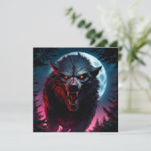 Engelachtige Grommende Weerwolf Kaart (Staand voorkant)
