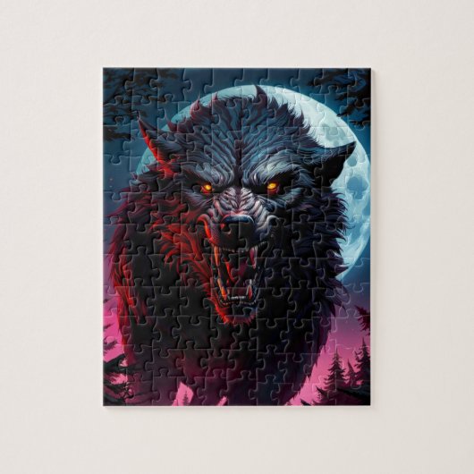 Engelachtige Grommende Weerwolf Legpuzzel (Verticaal)