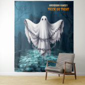 Engelachtige Halloween begraafplaats en spook Wandkleed (In situ)