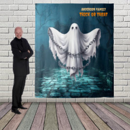 Engelachtige Halloween begraafplaats en spook Wandkleed