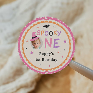 Engelachtige Halloween Geest 1e Verjaardag Ronde Sticker