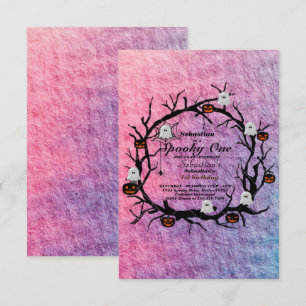 Engelachtige Halloween Geest 1e Verjaardagsfeestje Kaart