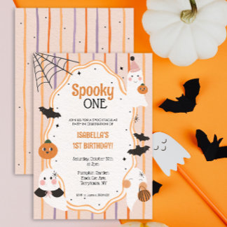 Engelachtige Halloween Geest Eerste Verjaardagsfee Kaart