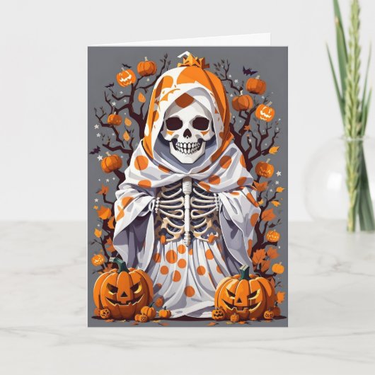 Engelachtige Halloween geest Feestdagen Kaart (Voorkant)