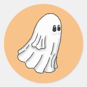 Engelachtige Halloween Geest Ronde Sticker