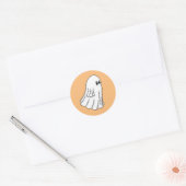Engelachtige Halloween Geest Ronde Sticker (Envelop)