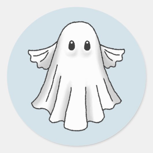 Engelachtige Halloween Geest Ronde Sticker (Voorkant)