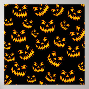 Engelachtige Halloween-gezichten Poster