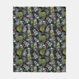 Engelachtige Halloween Monsters Zombies Vampieren  Fleece Deken