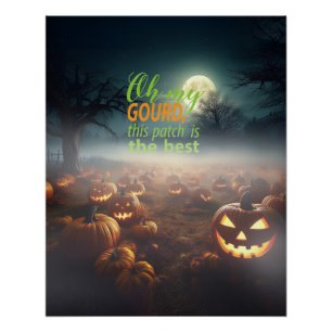 Engelachtige Halloween Pompoenveld Perfect Poster