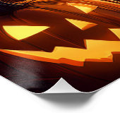 Engelachtige Halloween Pompoenveld Perfect Poster (Hoek)