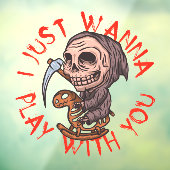 Engelachtige Halloween Schedel Grim Reaper  Raamsticker (Vel 3)