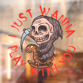 Engelachtige Halloween Schedel Grim Reaper  Raamsticker (Vel 2)