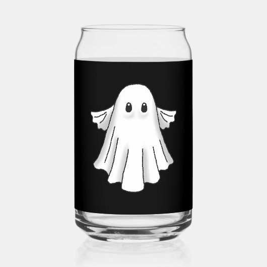 Engelachtige Halloween-spook Blikvorm Glas (Voorkant)