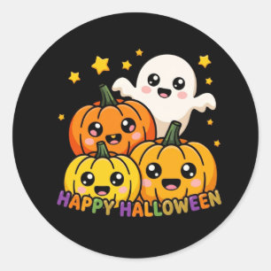 Engelachtige Halloween Sticker met Spookachtige Po