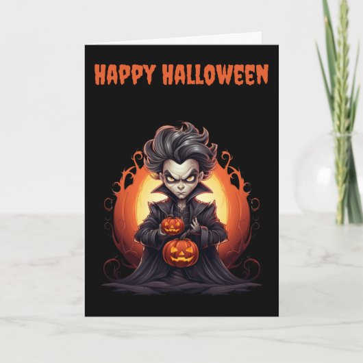 Engelachtige Halloween vampier Feestdagen Kaart (Voorkant)